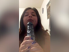 Missbustylatina - Big Black Dildo In My Mouth