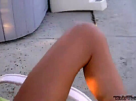 Mixed race teen 18+ hottie toying her pussy