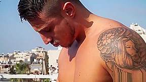 Muscle gay flip flop with cumshot