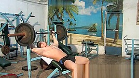 Muscle gay rimjob and cumshot