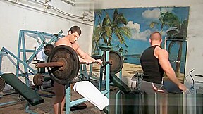 Muscle gay rimjob and cumshot