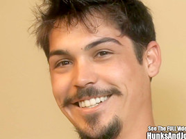 Mustache Man Massaging His Balls and Cum