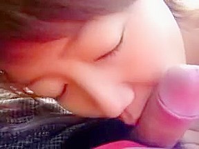 My Asian GF sucks my dick outdoors