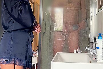 My Husband Started Jerking To My Stepmom When She Caught Him Taking A Shower 6 Min