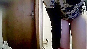 My cousin in the bathroom