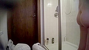 My cousin in the bathroom
