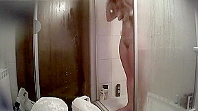 My cousin in the bathroom
