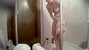 My cousin in the bathroom