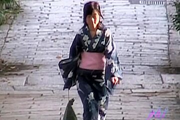 Mysterious sweet geisha is having unexpected sharking encounter with some fellow