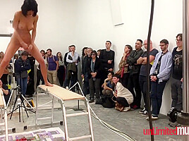 Naked Skinny Vixen In The Museum - Public Nudity