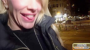 Nasty public slut drilled by thick cock in wet pussy