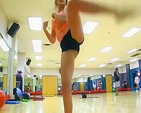 Naughty girl in gym