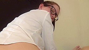 Nerdy Girl Cum On Glasses