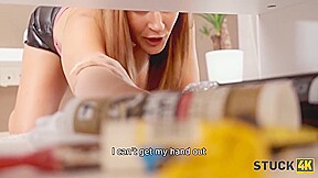 Nice Girl Is Stuck And Has To Replace Cleaning Wit