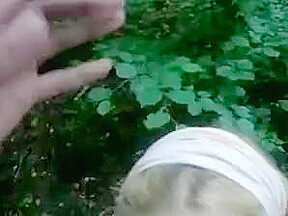 Nice outdoor blowjob from cute russian girl