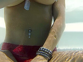 Nikki 4th Of July Pool Masturbation
