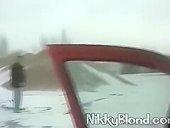Nikky Blond And Horny Blonde In Gets Fucked Outdoors In Snow