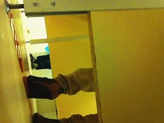Nothing but legs in heeled shoes on toilet pissing movie