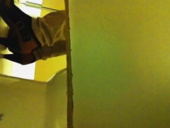 Nothing but legs in heeled shoes on toilet pissing movie