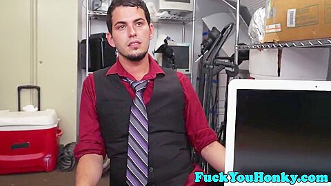Office Jock Bent Over Desk For Anal