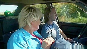 Old bitch gets nailed in the car by a stranger