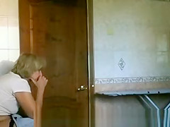 Older woman caught peeing
