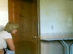 Older woman caught peeing