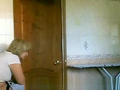 Older woman caught peeing