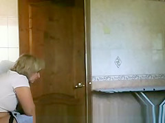 Older woman caught peeing