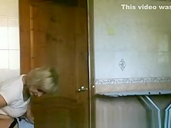 Older woman caught peeing