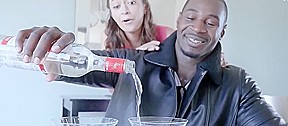 Omg! seduced sabrina enjoy swallowing big black cock cum