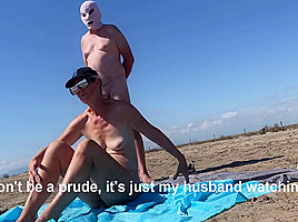On The Public Beach My Husband Has To Keep The Chastity Cage
