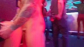 Orgy slut gets facial