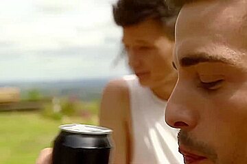 Outdoor Picnic Table Fuck Sees Horny Stud Get Spit Roasted Creamed By His Mates