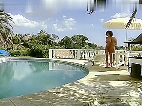 Outdoor Threesome Blowjob And Rims Anal Besides The Pool
