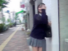 Outdoor asian upskirt
