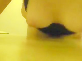 Pale girl fucks in kitchen