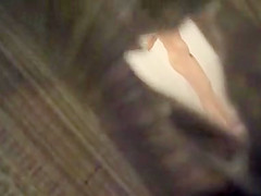 Peeping on her nude body through a hole