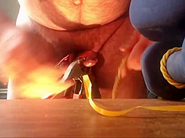 Penispain New Live show sample of hard cbt & cumshot ending