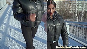 Pickedup amateur ebony babe pussynailed