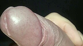 Playing my uncut cock for precum and cumshot close-up