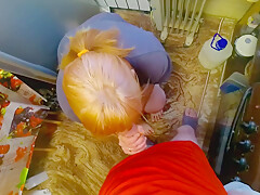 Pov I Went Out For A Smoke And Filled My Mouth With Cum In The Kitchen
