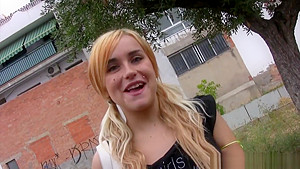 Pretty Blonde Dresses Up For A Hot Time