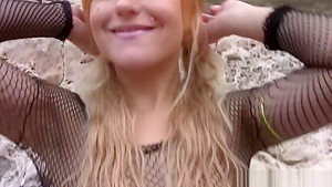Pretty Blonde Dresses Up For A Hot Time