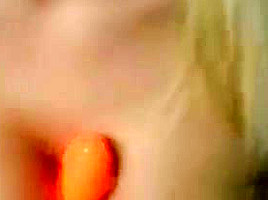 Pretty College Blonde Girlfriend Playing With A Toy