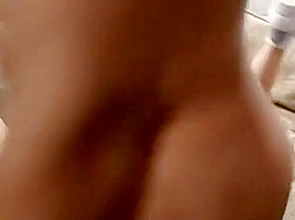 Pretty Dark hair Works Over 2 Dark Cocks