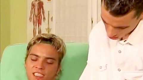 Prison doctor examines inmate