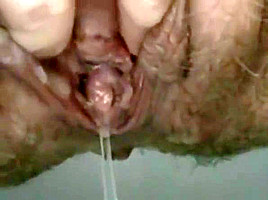 Pussy close up - pissing and creampie