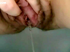 Pussy close up - pissing and creampie