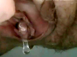 Pussy close up - pissing and creampie